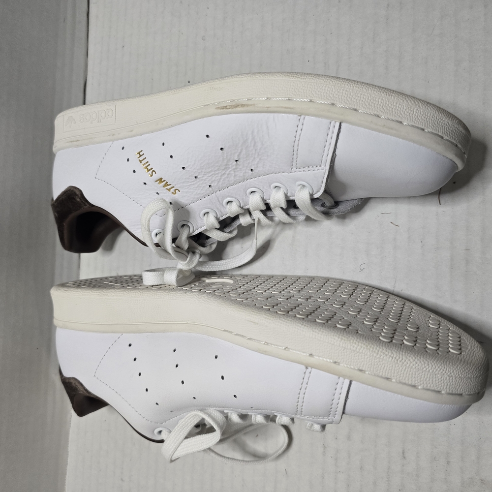 Adidas White and Brown Athletic Shoes Minimalist Design
